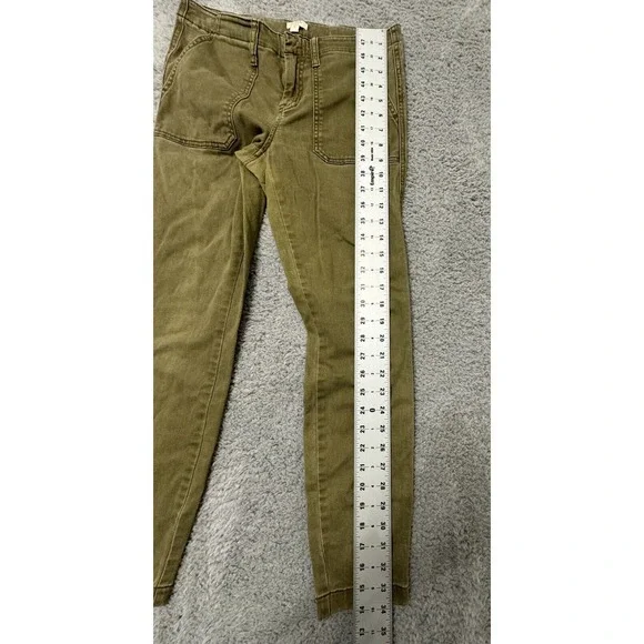 J. Crew Chino Pants Women's Size 26 Green Flex Straight Khaki - Picture 5 of 8